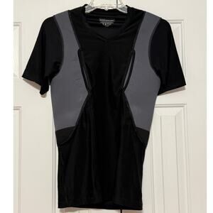Men's 5.11 Tactical Concealment Compression Shirt, Black and Gray, Size L